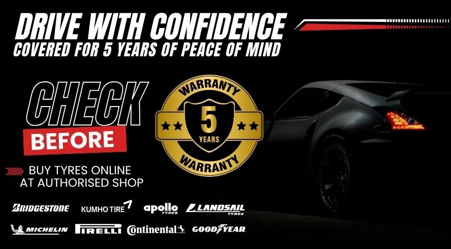Buy tyres online with 5-year warranty